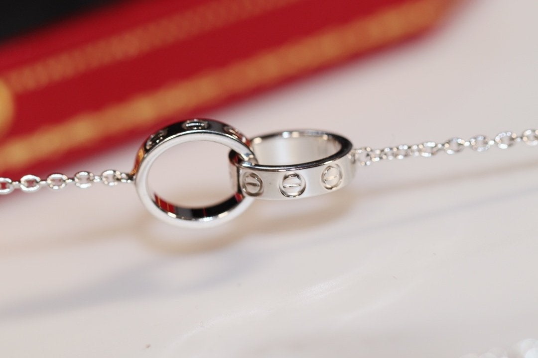 [Sophire Jewelry ]LOVE NECKLACE PINK GOLD AND SILVER