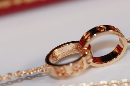 [Sophire Jewelry ]LOVE NECKLACE PINK GOLD AND SILVER