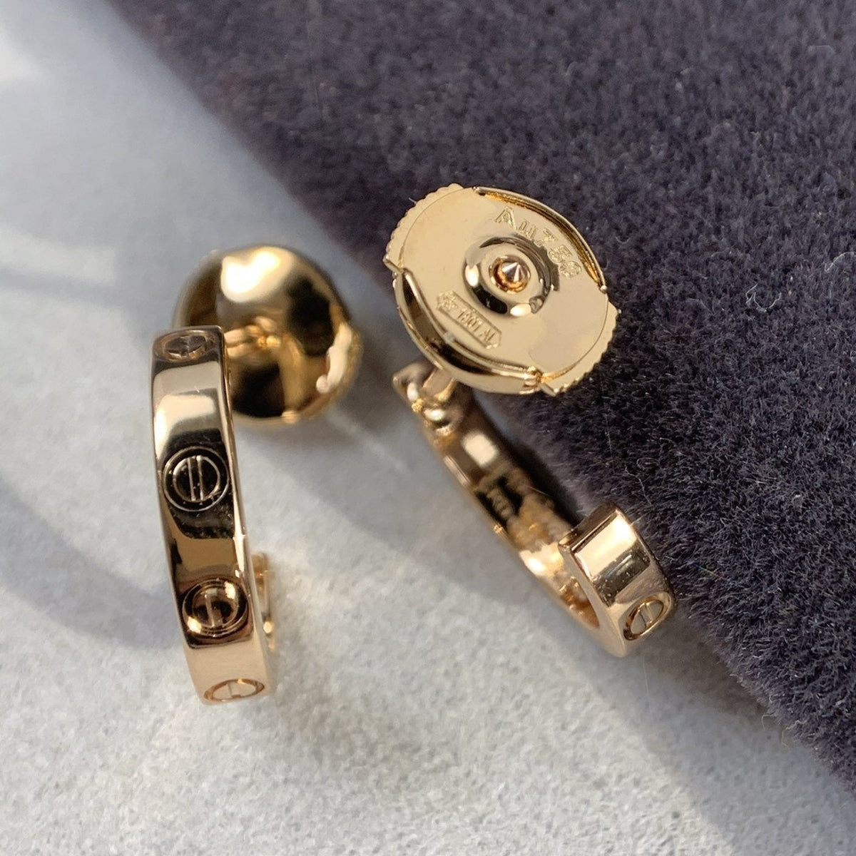 [Sophire Jewelry ]LOVE EARRINGS 2.65MM PINK GOLD