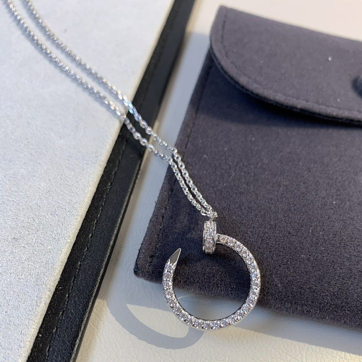 [Sophire Jewelry ]JUSTE NECKLACE SILVER DIAMONDS