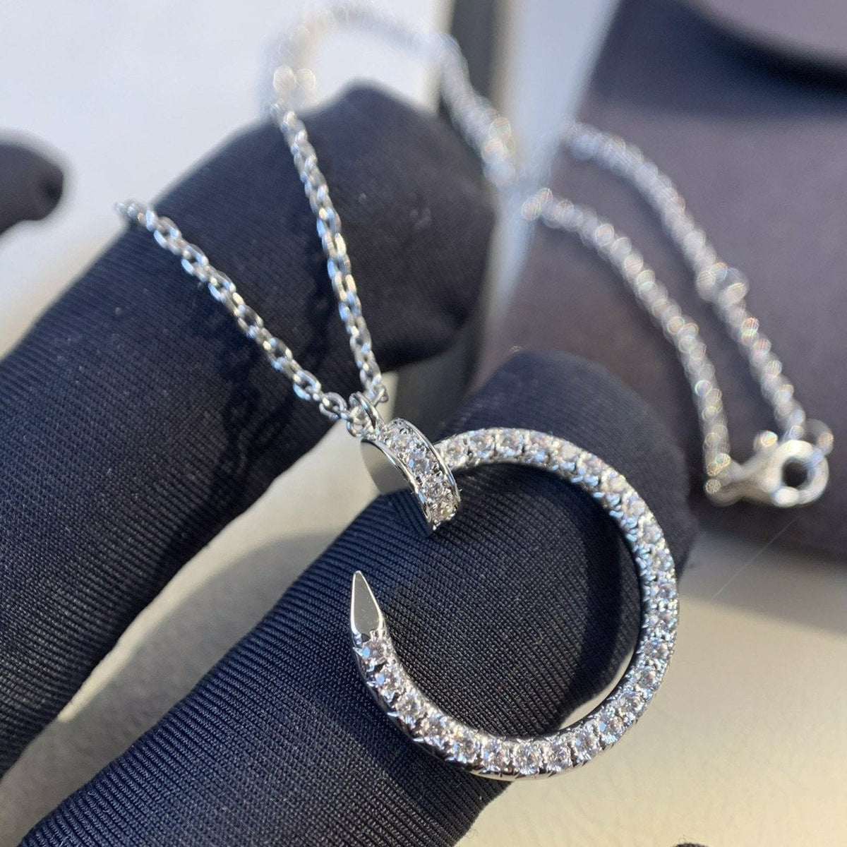 [Sophire Jewelry ]JUSTE NECKLACE SILVER DIAMONDS