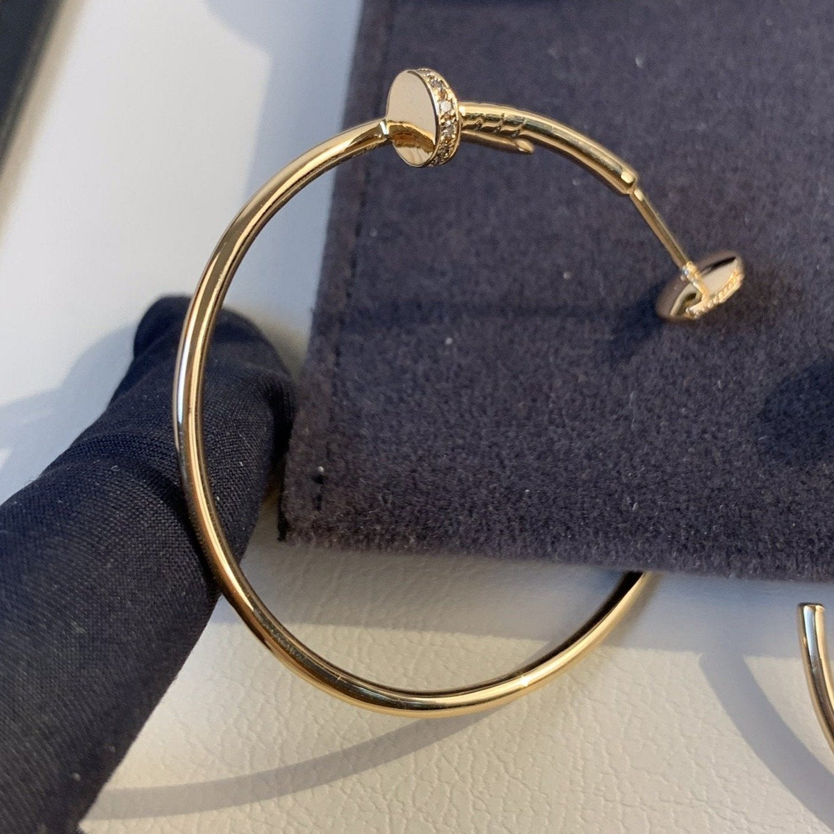 [Sophire Jewelry ]JUSTE EARRINGS GOLD DIAMONDS 1.8MM