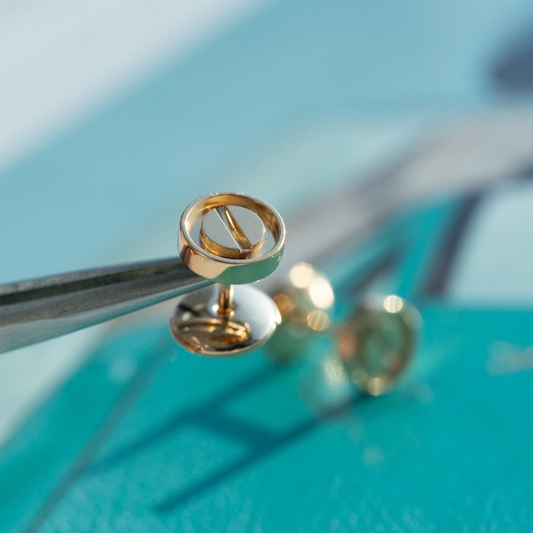 [Sophire Jewelry ]LOVE EARRINGS PINK GOLD 10MM