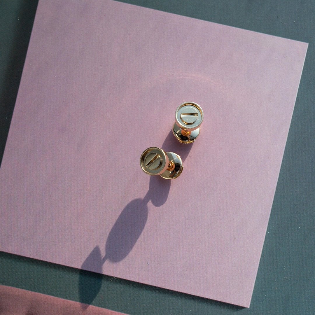 [Sophire Jewelry ]LOVE EARRINGS PINK GOLD 10MM