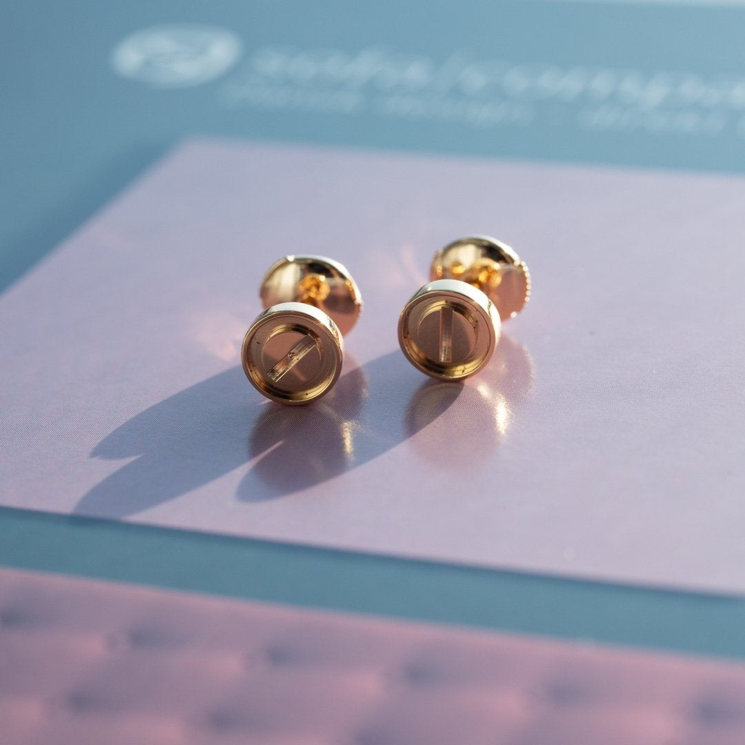 [Sophire Jewelry ]LOVE EARRINGS PINK GOLD 10MM