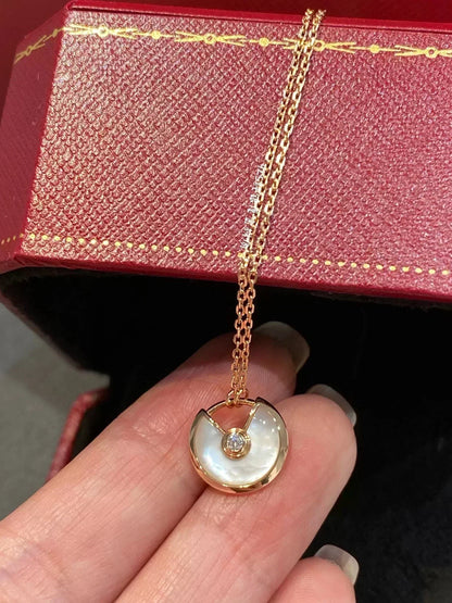 [Sophire Jewelry ]AMULETTE ROSE GOLD MOP NECKLACE