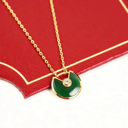 [Sophire Jewelry ]AMULETTE GOLD MALACHITE NECKLACE