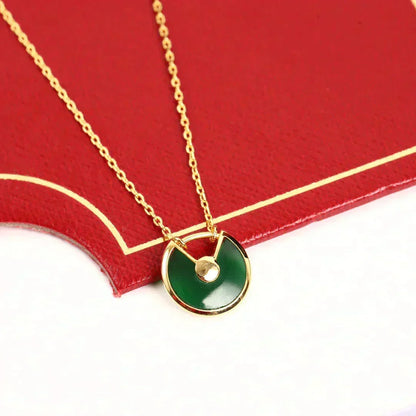 [Sophire Jewelry ]AMULETTE GOLD MALACHITE NECKLACE