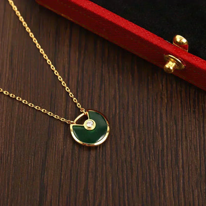 [Sophire Jewelry ]AMULETTE GOLD MALACHITE NECKLACE