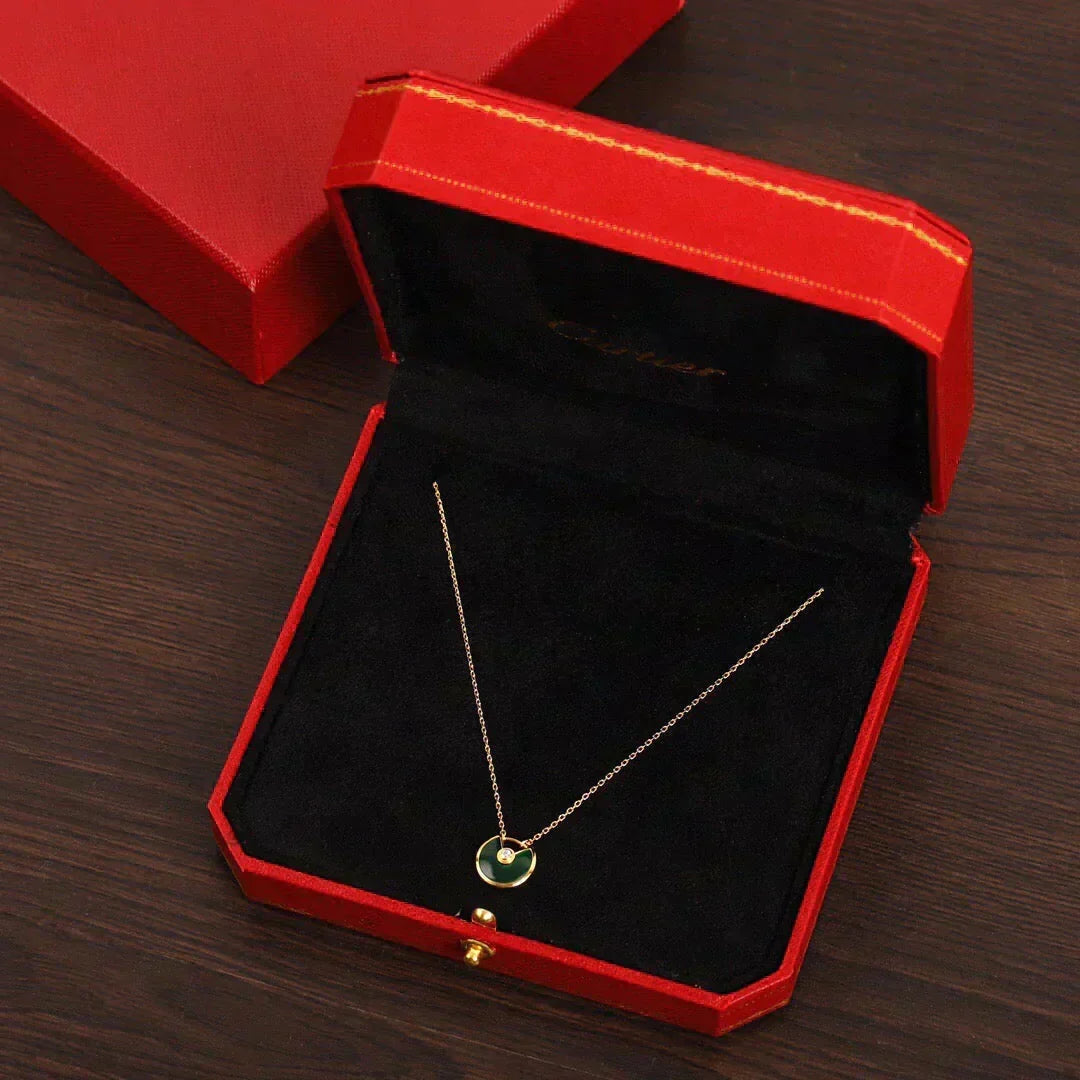 [Sophire Jewelry ]AMULETTE GOLD MALACHITE NECKLACE