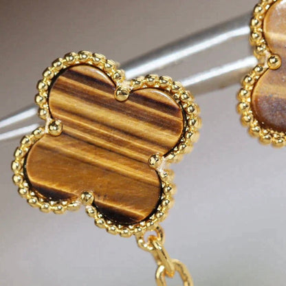 [Sophire Jewelry ]CLOVER  2 MOTIF  TIGER EYE CARNELIAN EARRINGS