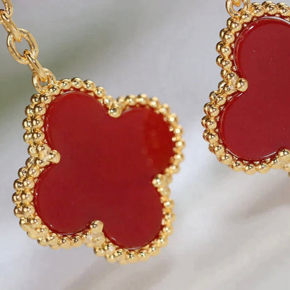 [Sophire Jewelry ]CLOVER  2 MOTIF  TIGER EYE CARNELIAN EARRINGS