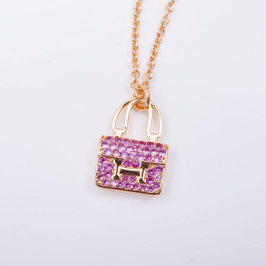 [Sophire]CONSTANCE PEDANT PURPLE DIAMOND NECKLACE