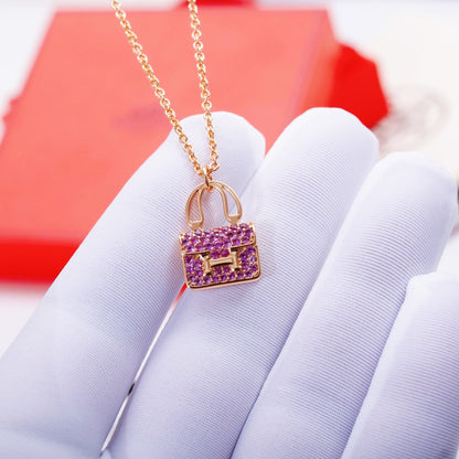 [Sophire Jewelry ]CONSTANCE PEDANT PURPLE DIAMOND NECKLACE