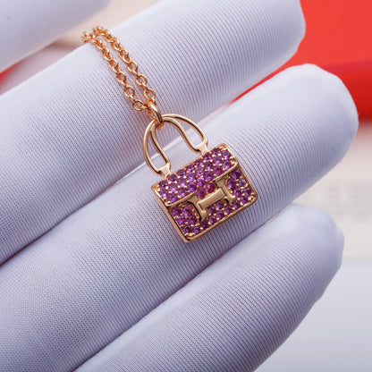 [Sophire Jewelry ]CONSTANCE PEDANT PURPLE DIAMOND NECKLACE