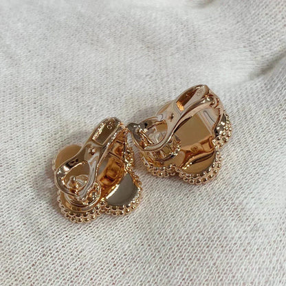 [Sophire Jewelry ]CLOVER MEDIUM 1 MOTIFS CARNELIAN  DIAMOND earrings