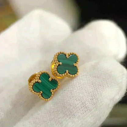 [Sophire Jewelry ]CLOVER MINI 9.5MM MALACHITE  EARRINGS