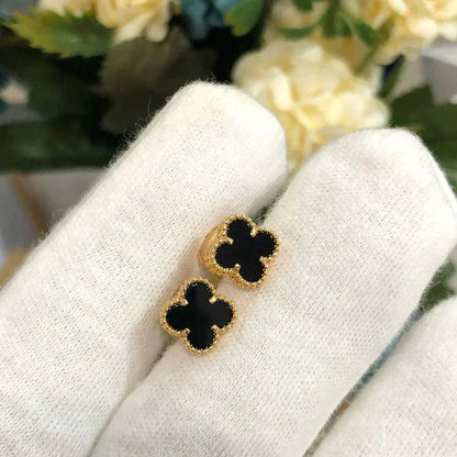 [Sophire Jewelry ]CLOVER MINI 9.5MM BLACK MOP EARRINGS