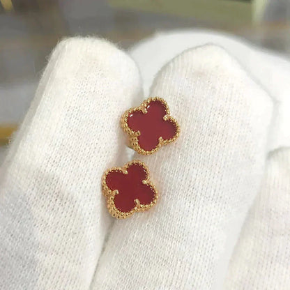 [Sophire Jewelry ]CLOVER MINI 9.5MM CARNELIAN EARRINGS