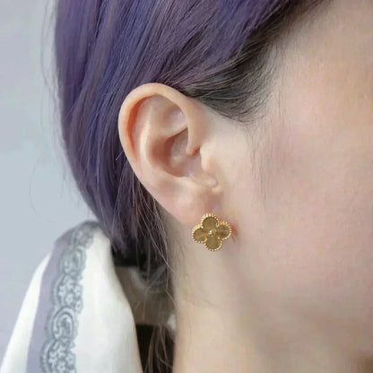 [Sophire Jewelry ]CLOVER MEDIUM 1 MOTIFS LASER EARRINGS