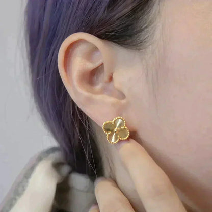 [Sophire Jewelry ]CLOVER MEDIUM 1 MOTIFS LASER EARRINGS