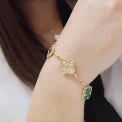 [Sophire Jewelry ] CLOVER 5 MOTIF MALACHITE BRACELET COLLECTION
