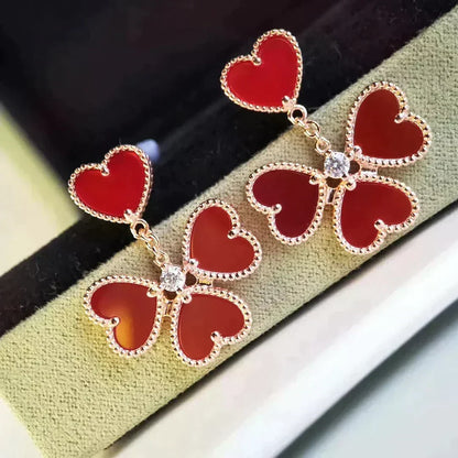 [Sophire Jewelry ]SWEET CLOVER CARNELIAN EARRINGS