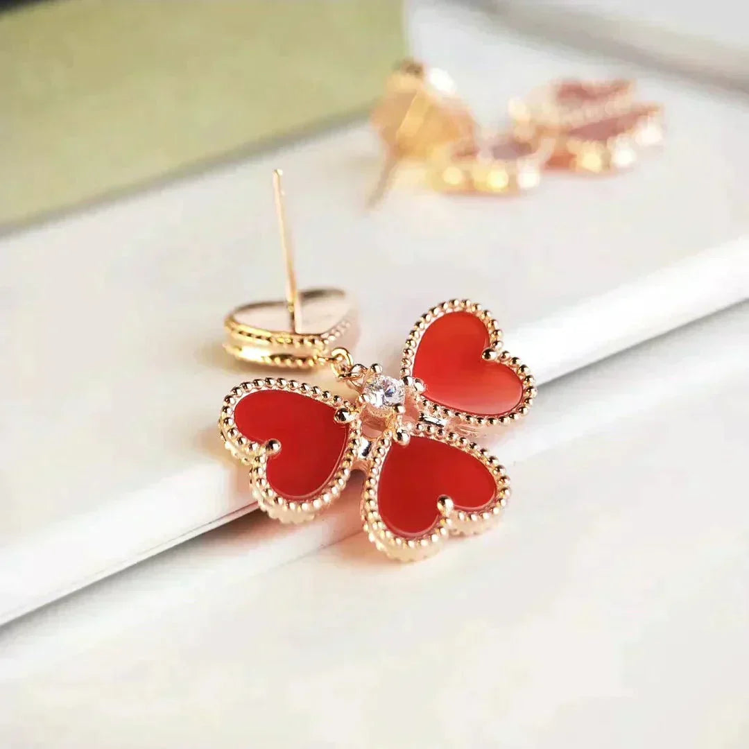[Sophire Jewelry ]SWEET CLOVER CARNELIAN EARRINGS