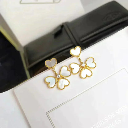 [Sophire Jewelry ]CLOVER SWEET WHITE MOP EARRINGS