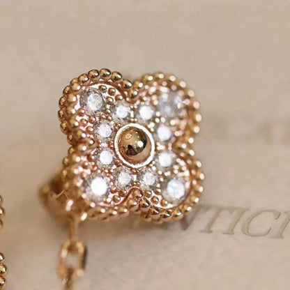 [Sophire Jewelry ]CLOVER MEDIUM 1 MOTIFS FUll DIAMOND EARRINGS