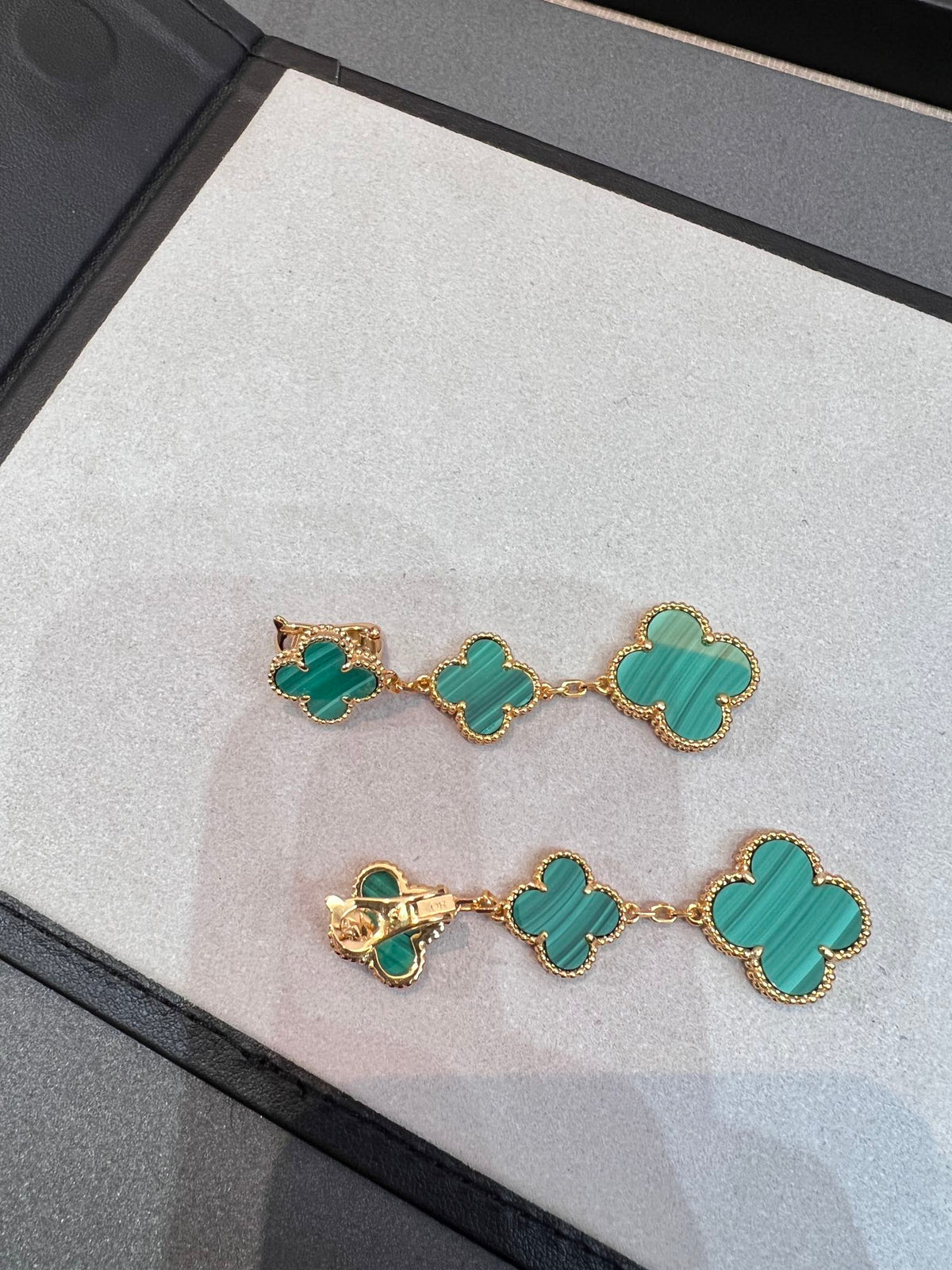 [Sophire Jewelry ]CLOVER MALACHITE 3 MOTIFS GOLD