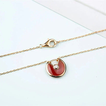 [Sophire Jewelry ]AMULETTE GOLD CARNELIAN ONYX NECKLACE