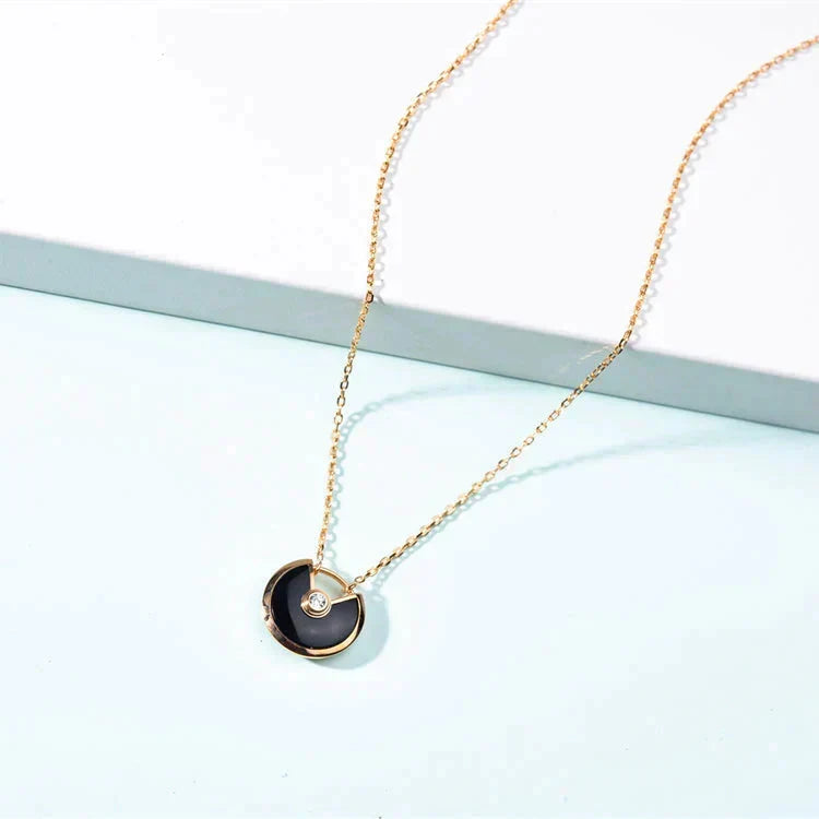 [Sophire Jewelry ]AMULETTE GOLD CARNELIAN ONYX NECKLACE
