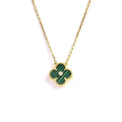 [Sophire Jewelry ]CLOVER 15MM DIAMOND TURQUOISE NECKLACE