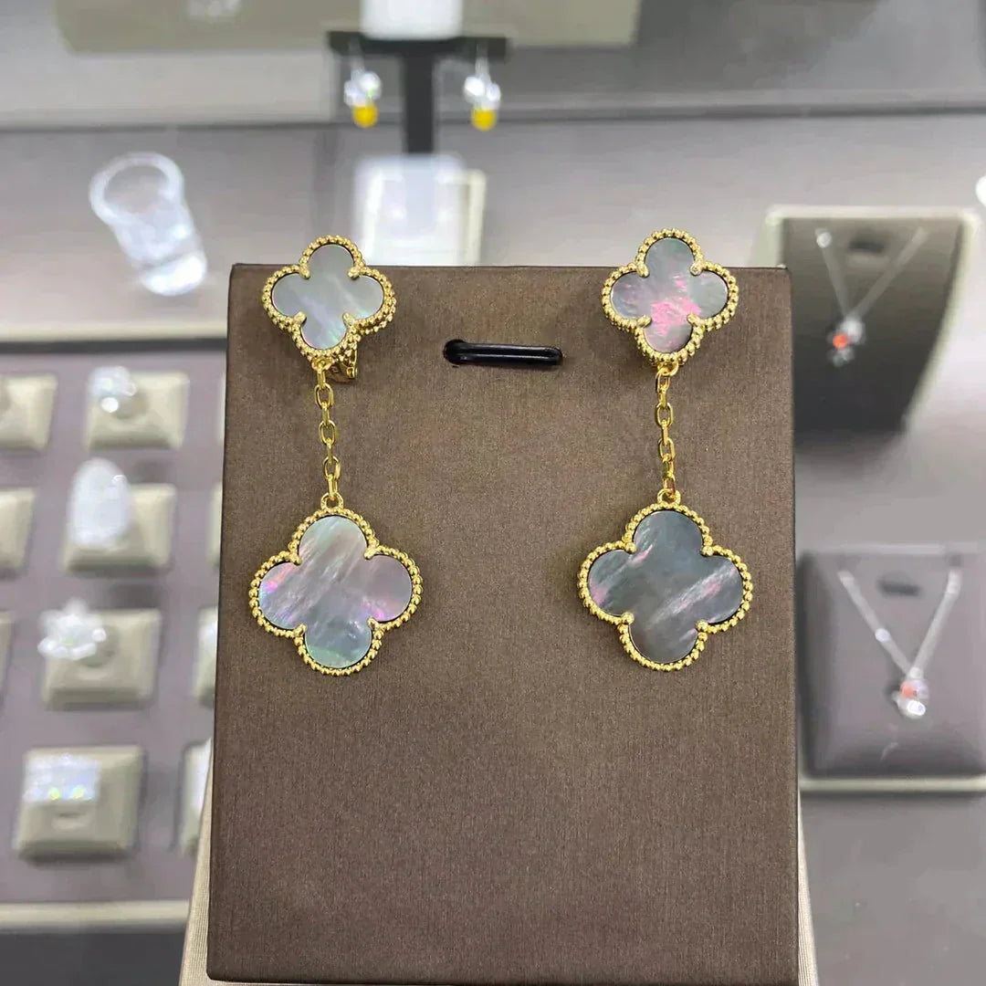[Sophire Jewelry ]CLOVER 2 MOTIFS  EARRINGS (MULTIPLE CHOICESC