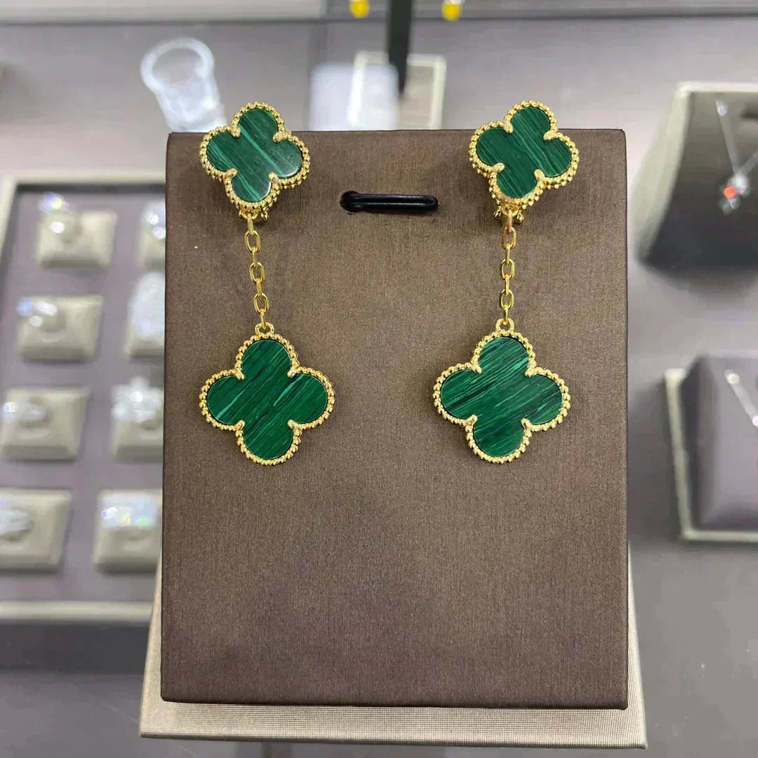 [Sophire Jewelry ]CLOVER 2 MOTIFS  EARRINGS (MULTIPLE CHOICESC