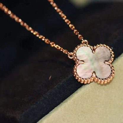 [Sophire Jewelry ]CLOVER 15MM  GRAY MOTHER OF PEARL NECKLACE