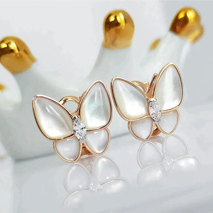 [Sophire Jewelry ]BUTTERFLY MOP DIAMOND EARRINGS