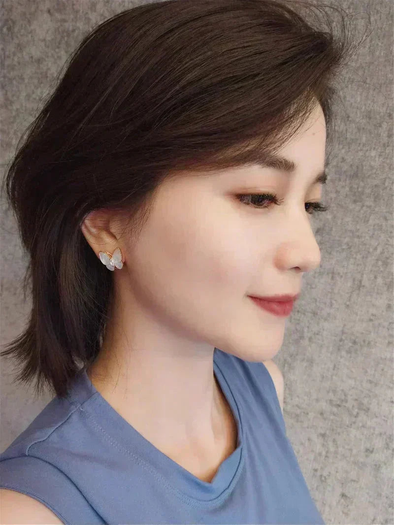 [Sophire Jewelry ]BUTTERFLY MOP DIAMOND EARRINGS