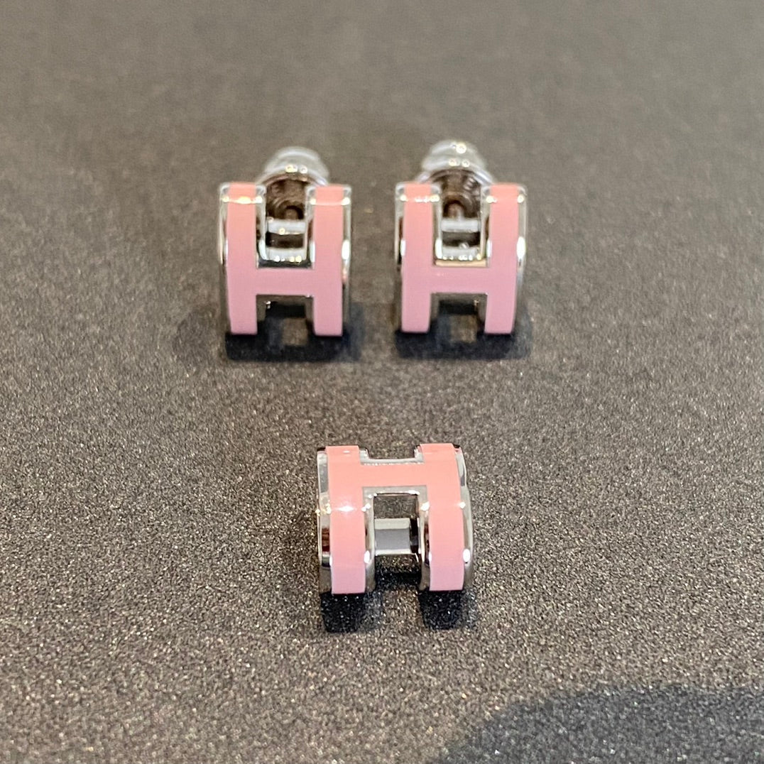 [Sophire Jewelry ]MINI POP H SILVER EARRINGS PINK