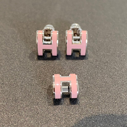 [Sophire Jewelry ]MINI POP H SILVER EARRINGS PINK