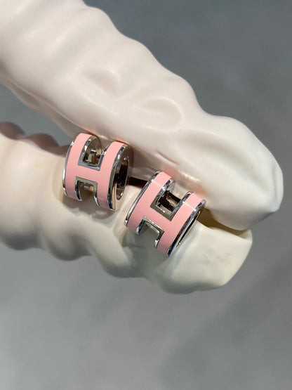 [Sophire Jewelry ]MINI POP H SILVER EARRINGS PINK