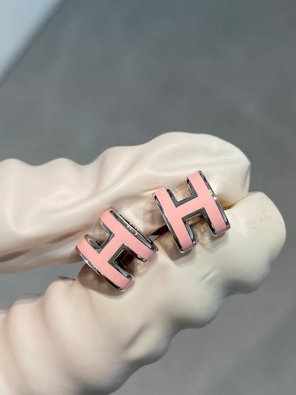[Sophire Jewelry ]MINI POP H SILVER EARRINGS PINK
