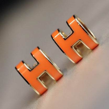 [Sophire Jewelry ]MINI POP H EARRINGS ORANGE
