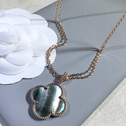 [Sophire Jewelry ]CLOVER 25MM GOLD DARK MOP BIG CLOVER NECKLACE