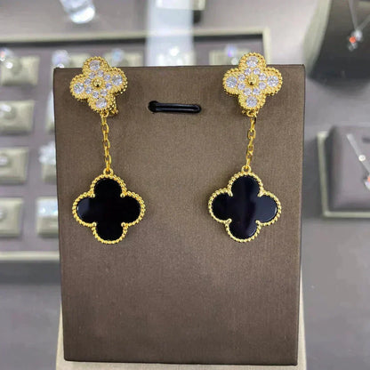 [Sophire Jewelry ]CLOVER  2 MOTIFS  DIAMOND  EARRINGS (MULTIPLE CHOICESç´