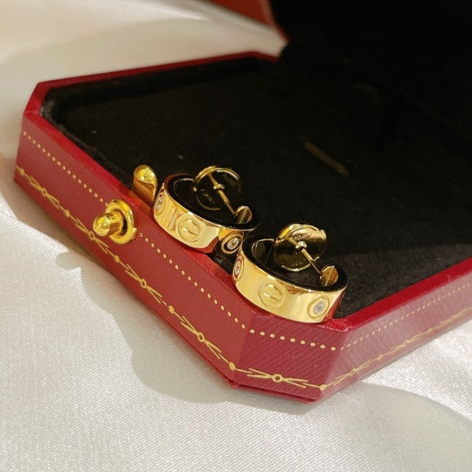 [Sophire Jewelry ]LOVE EARRINGS 5.7MM 2 DIAMONDS