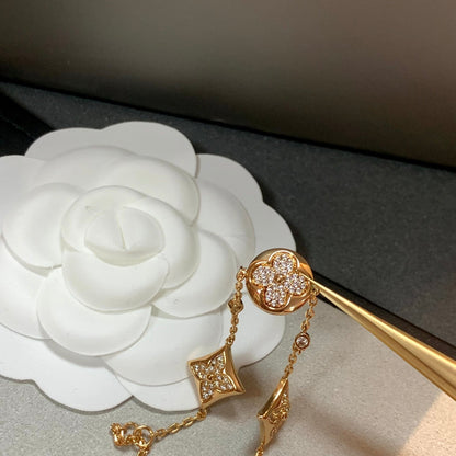 [Sophire Jewelry ]STAR AND SUN 4 MOTIFS GOLD DIAMONDS BRACELET