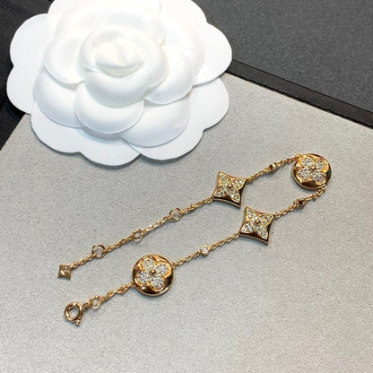 [Sophire Jewelry ]STAR AND SUN 4 MOTIFS GOLD DIAMONDS BRACELET
