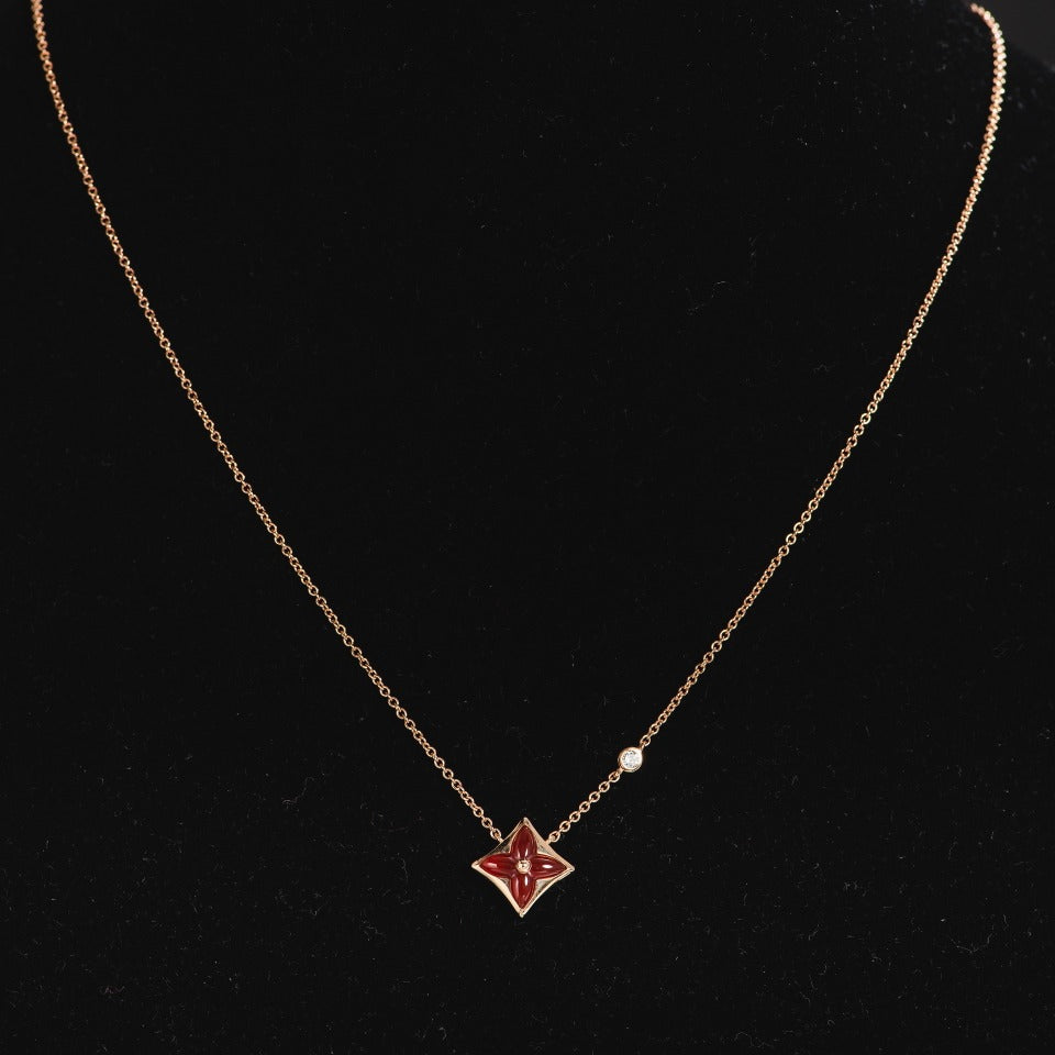 [Sophire Jewelry ]STAR NECKLACE PINK GOLD 1 DIAMOND